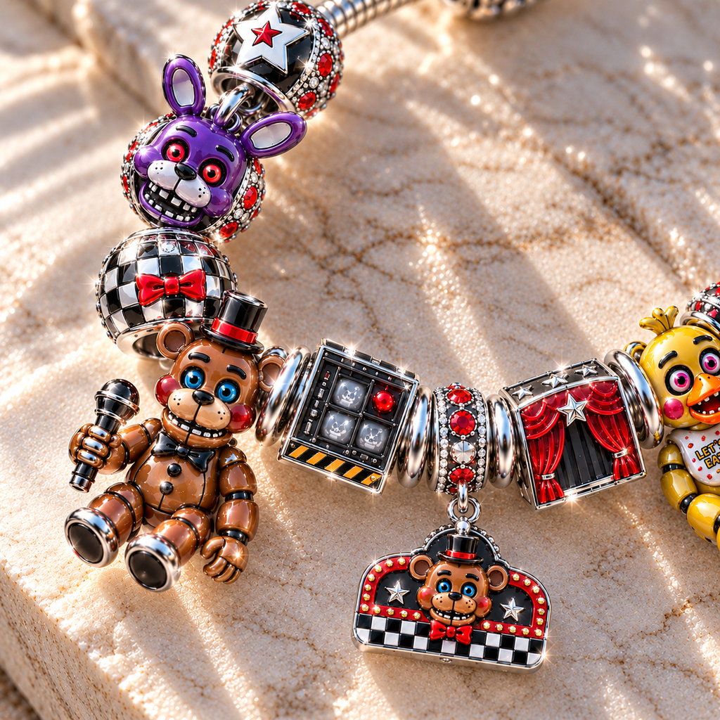 5NAF Silver Charm Bracelet Set NTTB