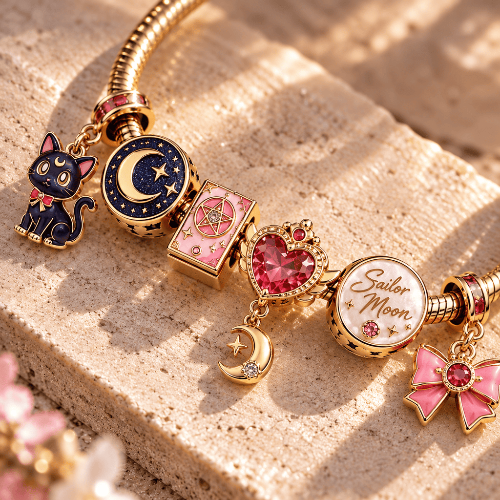 SLM Gold Charm Bracelet Set TTN