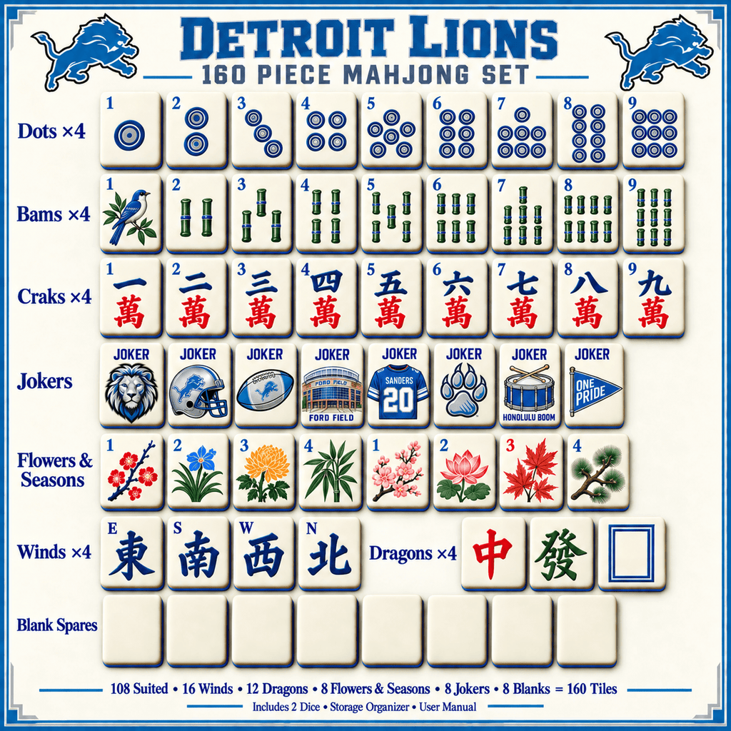Premium DTL Mahjong Tiles Set TTMH