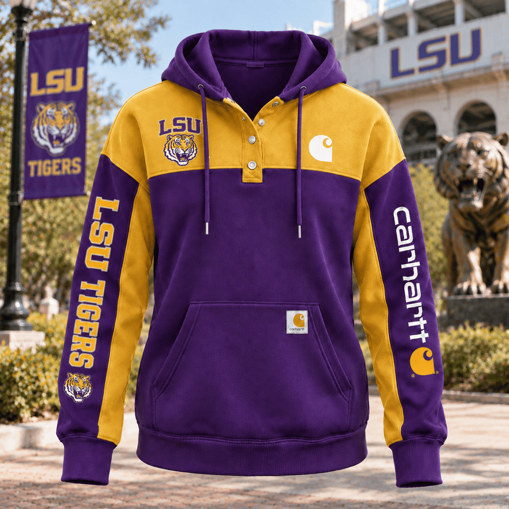 PREMIUM LSU HOODIE COLOR BLOCK TTNL