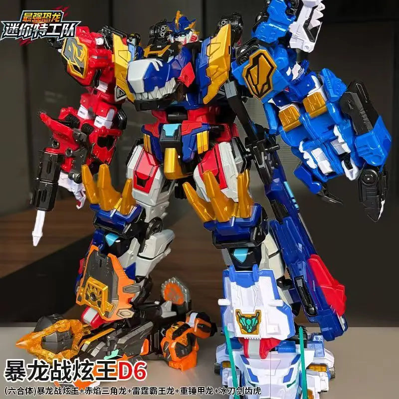 MiniForce Dinoid Warrior Transformation Robot Dinosaur Model REX KAISER Combine Mini Force Deformation Headbot Giganoto Dino Toy