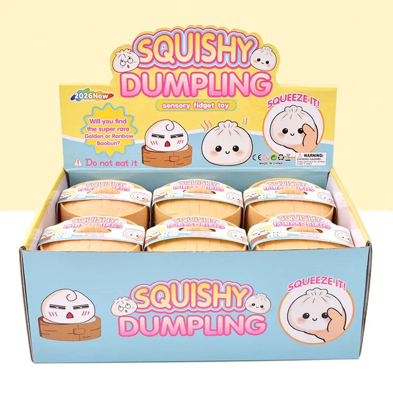 Glitter Dumpling Squishies Toy Bun Baozi Dumpling Mystery Box Colorful Food Squishy Sensory Fidget Toy Anti Stress Squeeze Balls